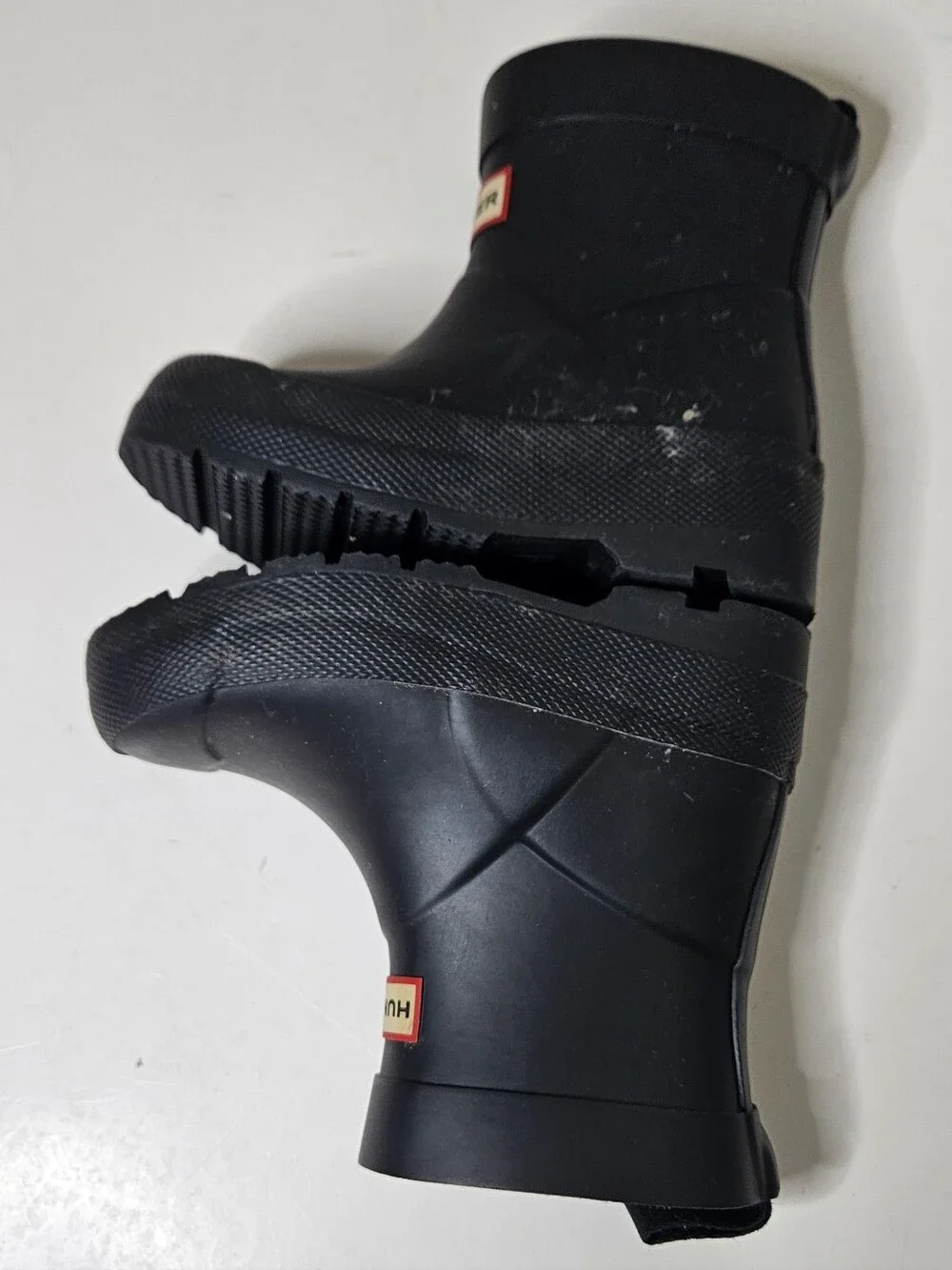 Hunter Kids Play Waterproof Rain Boots Black Ankle B8 G9 Pull On Strap 8 9